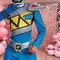 Boy’s Dino Charge Blue Ranger Costume Power Rangers Blue Outfit with Mask & Belt